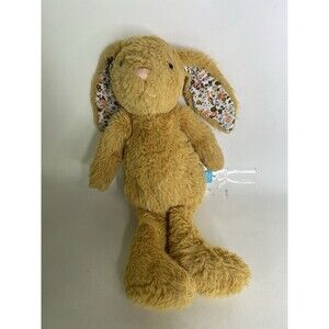 Manhattan Toy Company Tan Bunny Rabbit Floppy Floral Ears Stuffed Lovey Plush